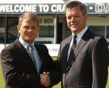 Andy Hessenthaler with Dover chairman Jim Parmenter