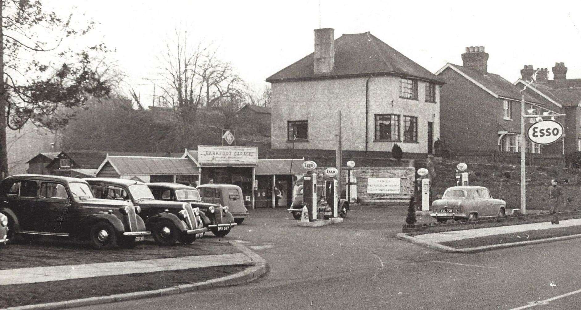 Parkfoot from the 1950s with the family home on the right