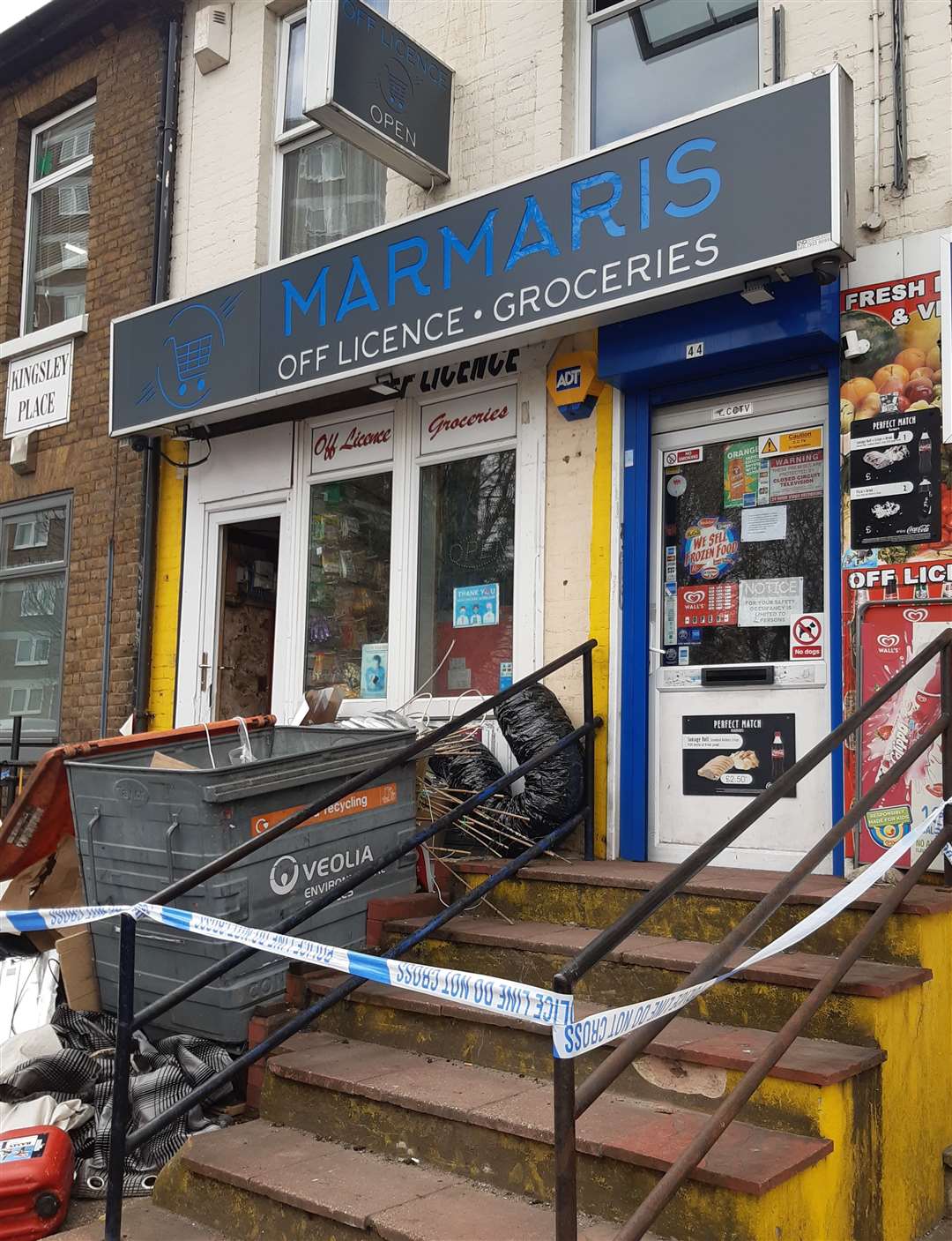 The Marmaris store in Mote Road after the blaze. Cannabis plants were found in the flat above