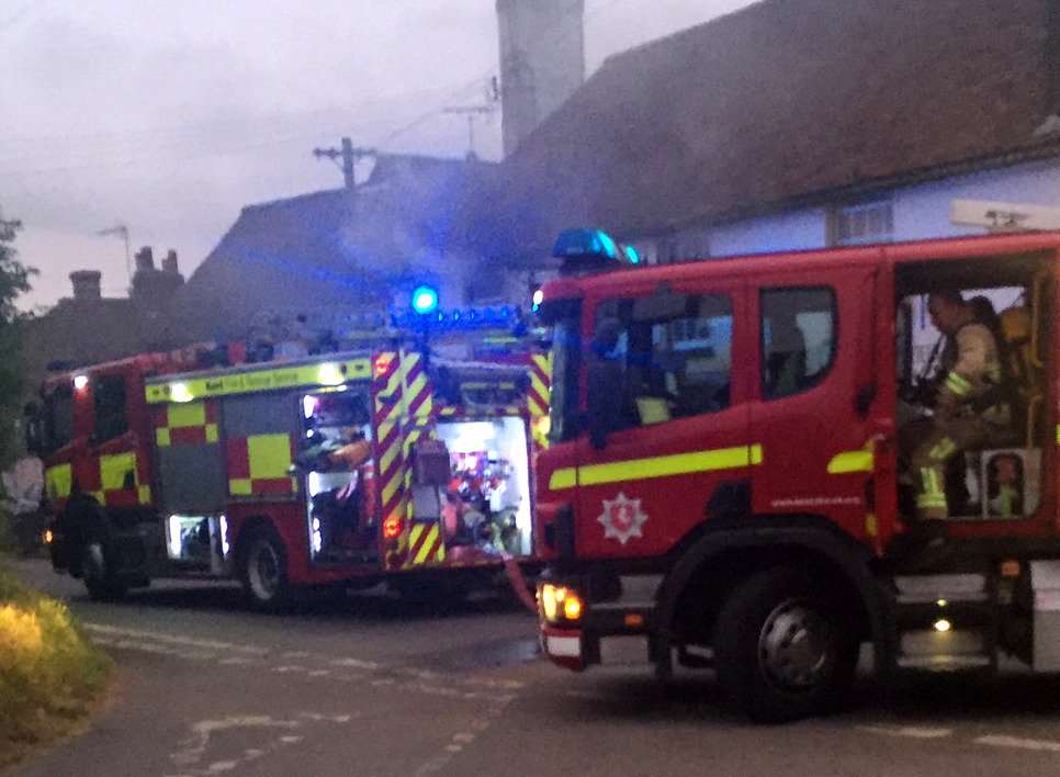 Firefighters at the scene. Picture: Aaron Dewhurst
