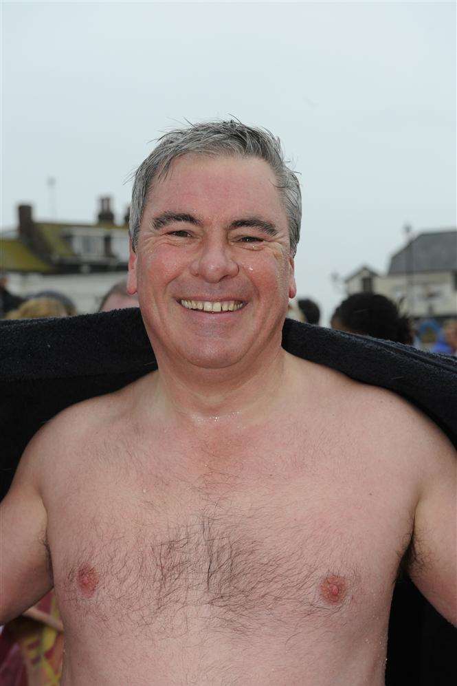Neptunes Hall regular Richard Keel who has raised an exceptional amount of money, about £5,000, from his New Year's Day splash at Viking Bay.