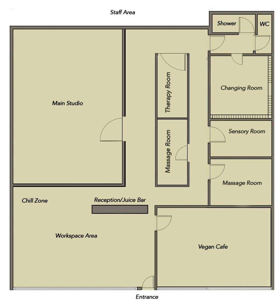 The proposed layout of the Home of Wellness