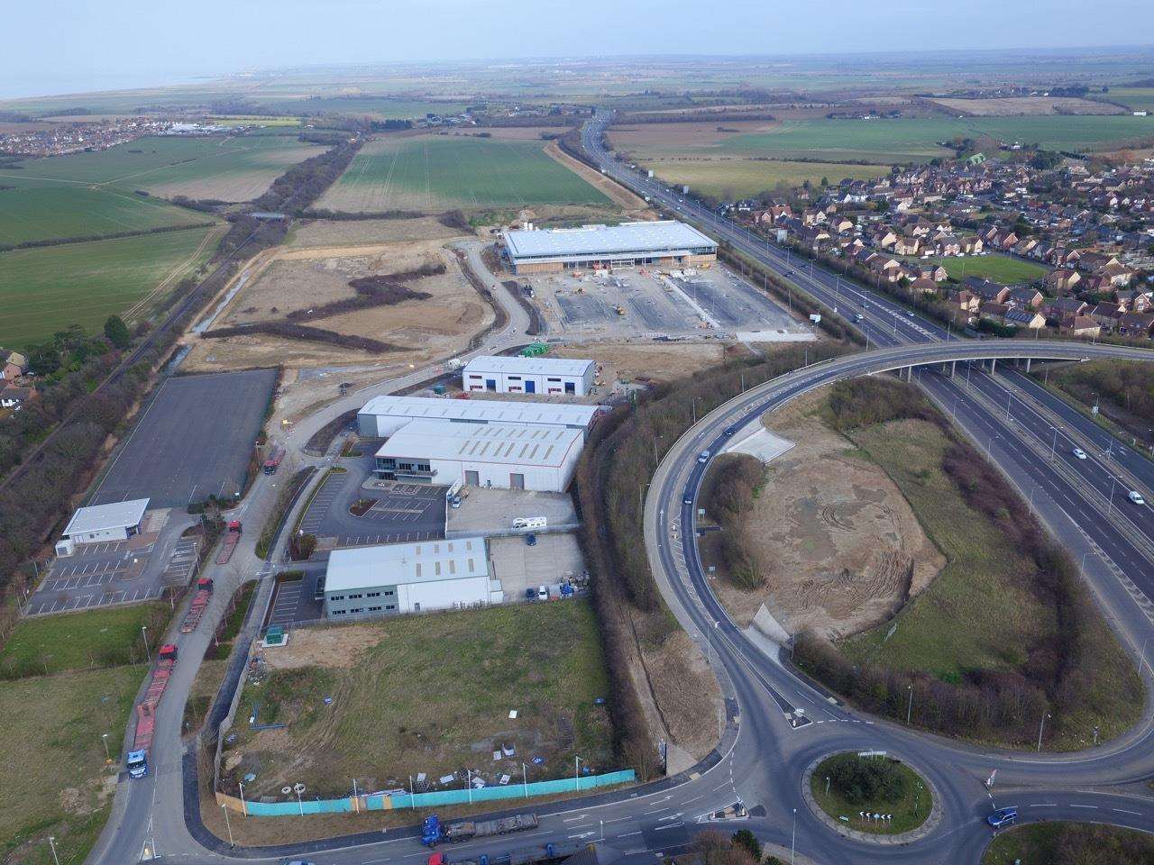 Drone photo of Sainsbury's development in Herne Bay. Picture: Russell Nicholls