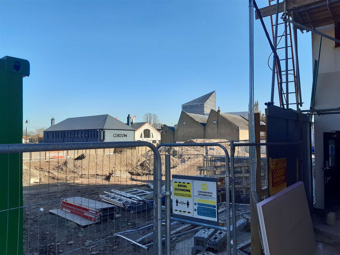 Work on the approved student flats behind the former showroom is already under way