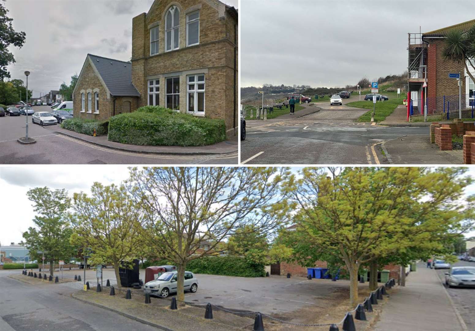 From left: Queensborough Library car park, Little Oysters car park and Park Road car park (bottom). Picture: Google Maps