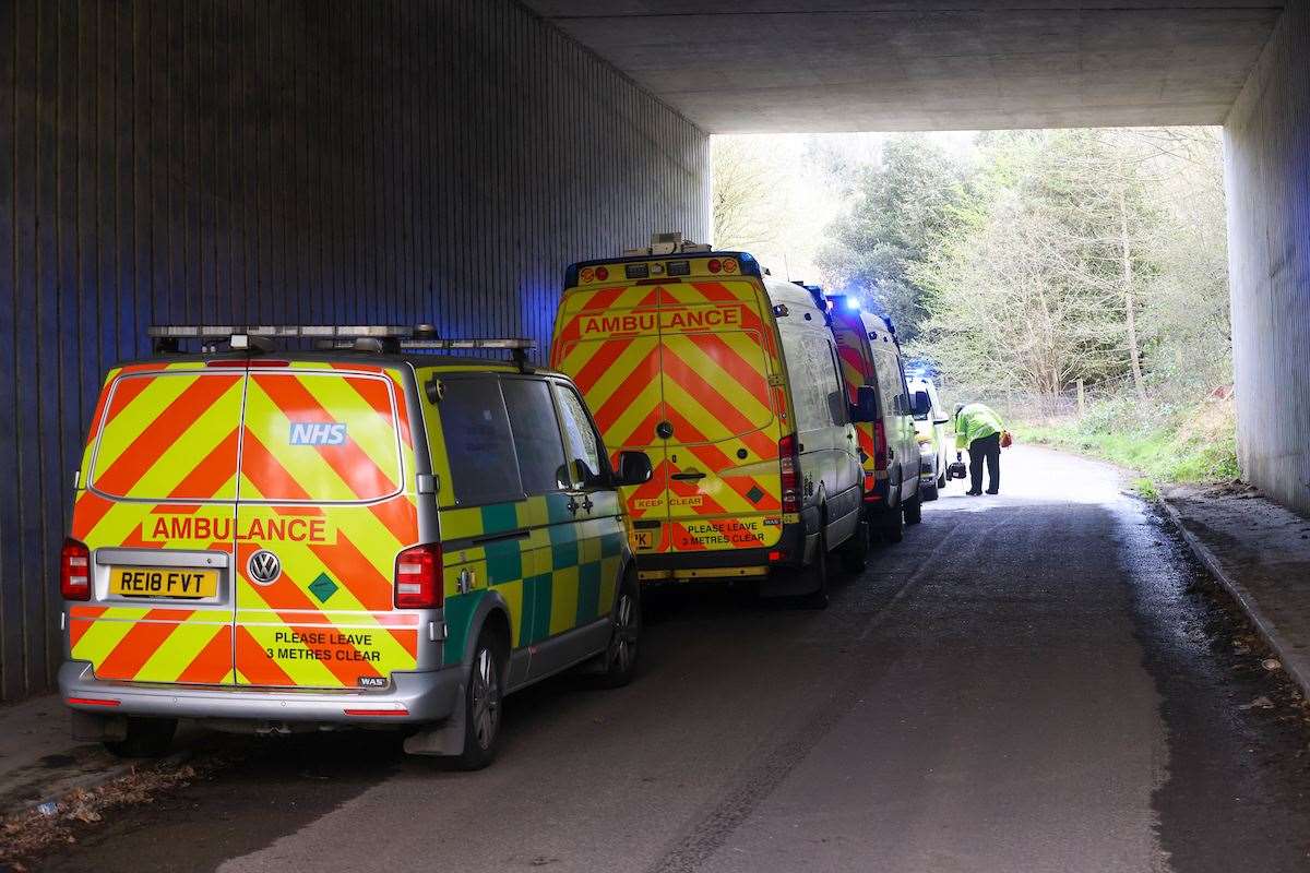 Police and paramedics have been pictured in Hollingbourne. Picture: UKNip