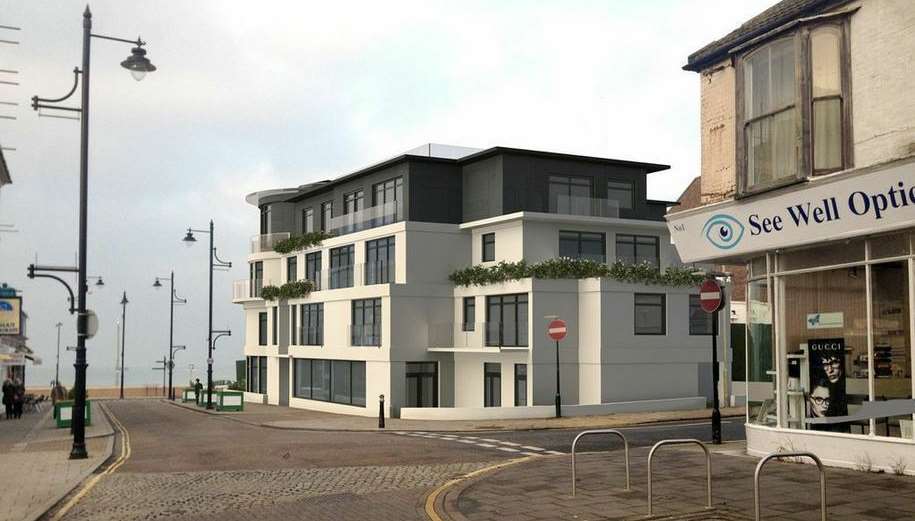 The restaurant and flats would stand at the gateway to the town centre