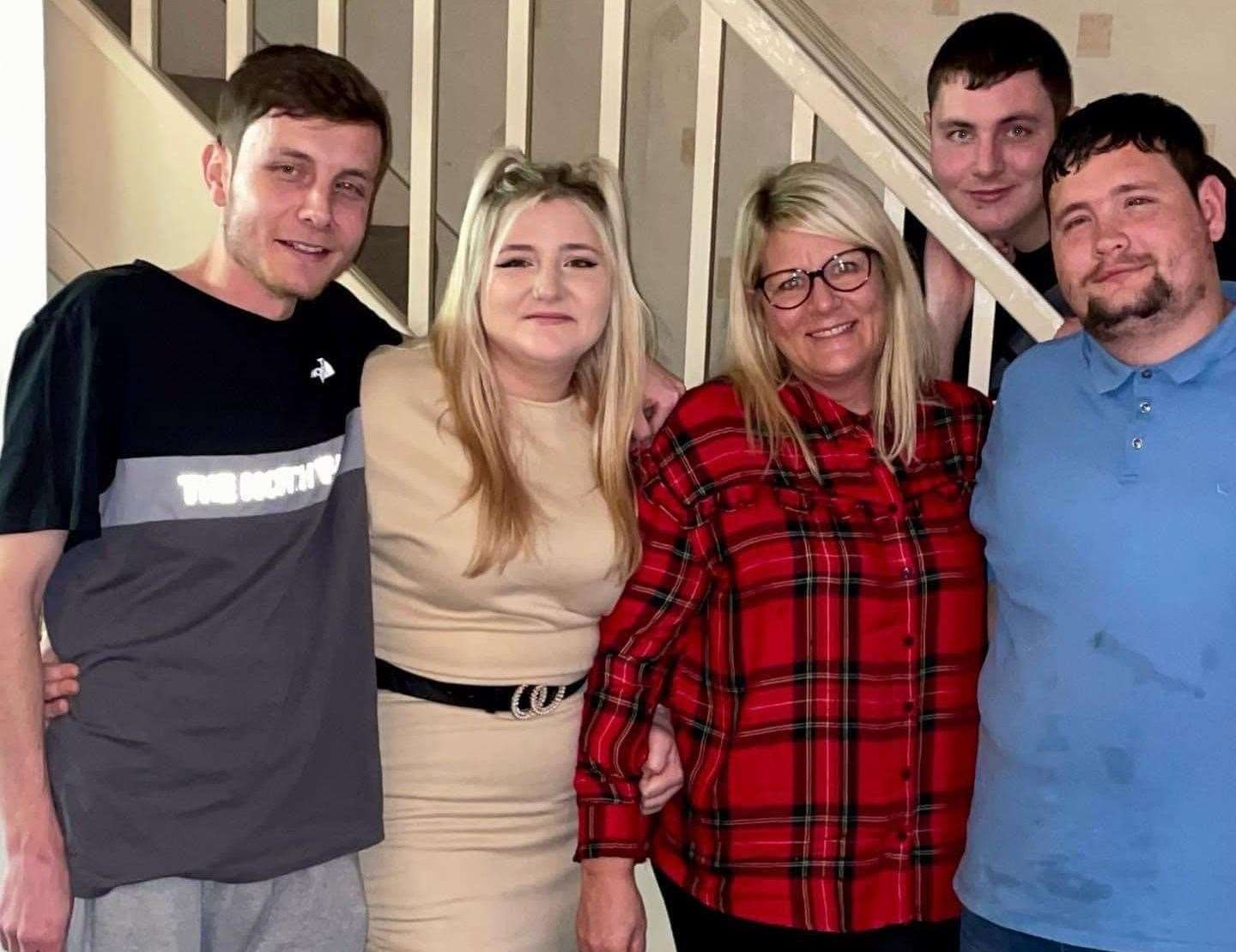 Left to right: Stephen with sister Ruby, mum Luisa and brothers Callum and Josh
