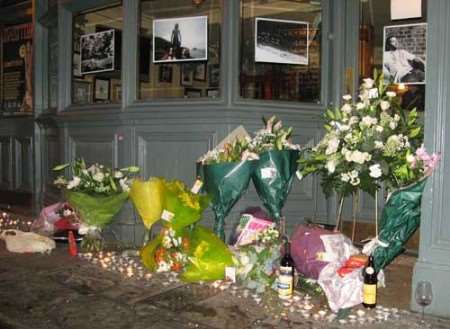 A shrine to Richard Halliday has been created outside Casey's. Picture: MATT HOOPLE