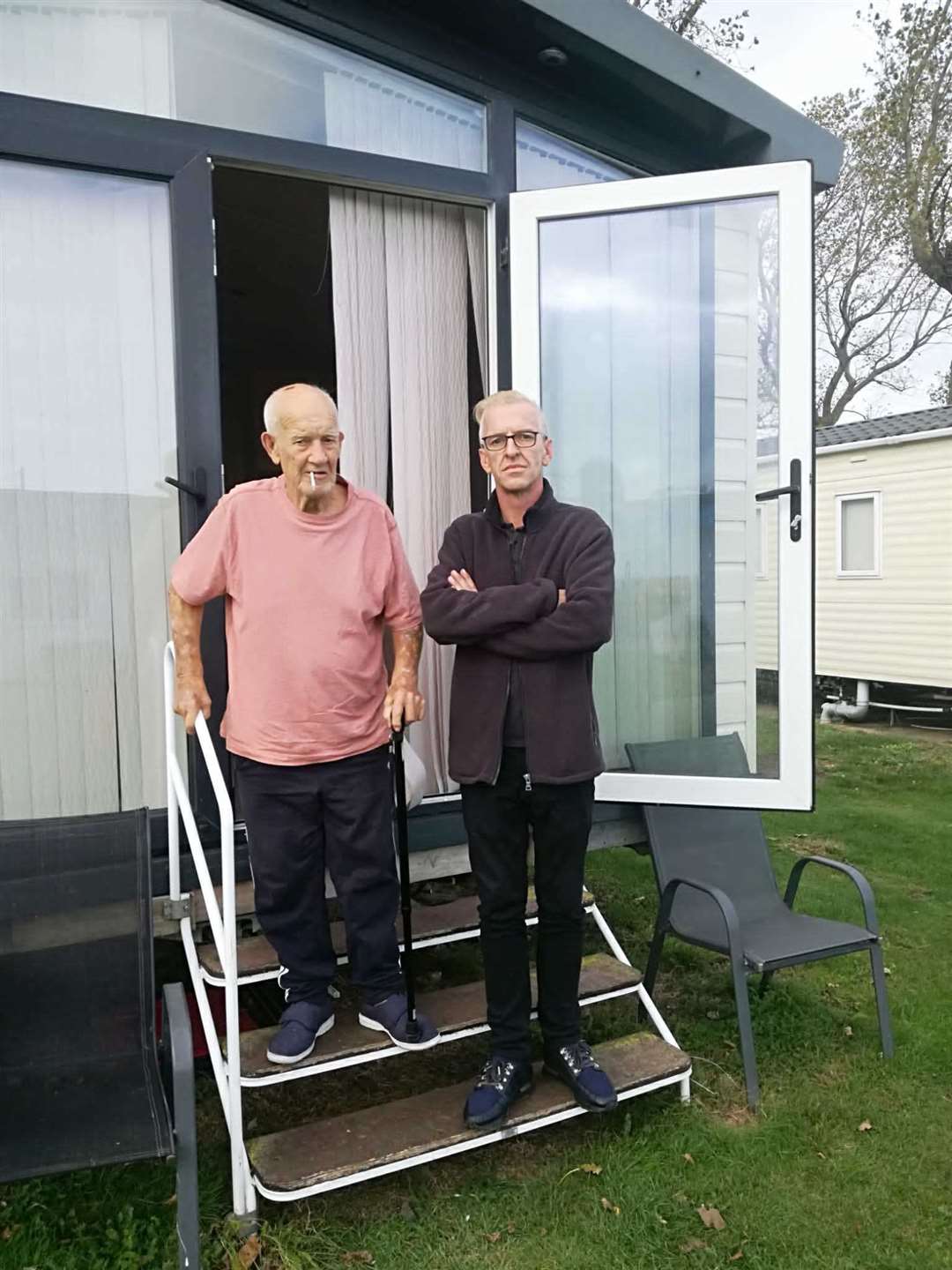 Brian Kirton, 81, left, who has cancer and dementia, is being made homeless with his son Mathew Kirton, 42, after being evicted from their home at Ashcroft Coast in Minster