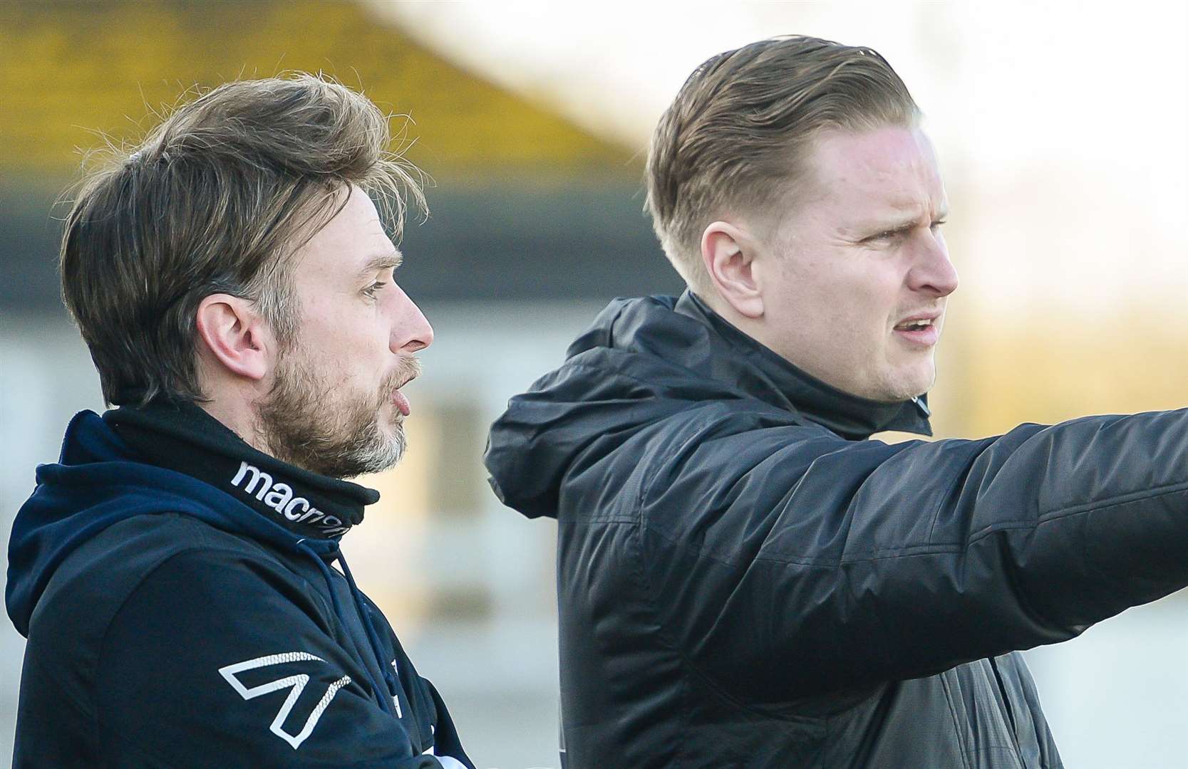 Faversham boss James Collins will come up against his former assistant Nick Davis, now in charge of VCD, this weekend. Picture: Alan Langley
