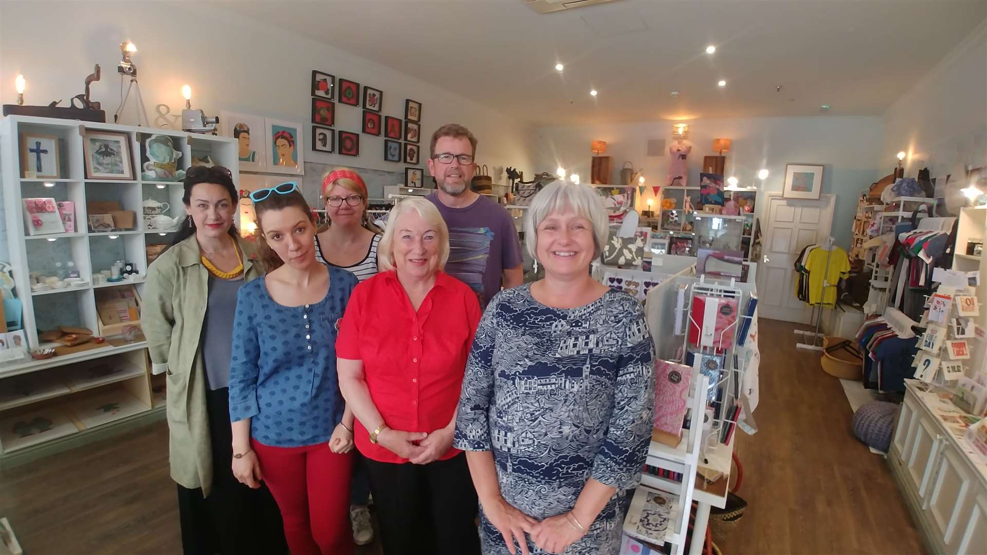 The emporium was started by Emma Davis, left, pictured with artists Lydia Witts, Amber Hudson-Peacock from The Wild Beehive, author Carol Creasey, artist David Weeks and Jane Padgham, who creates fused glasswork