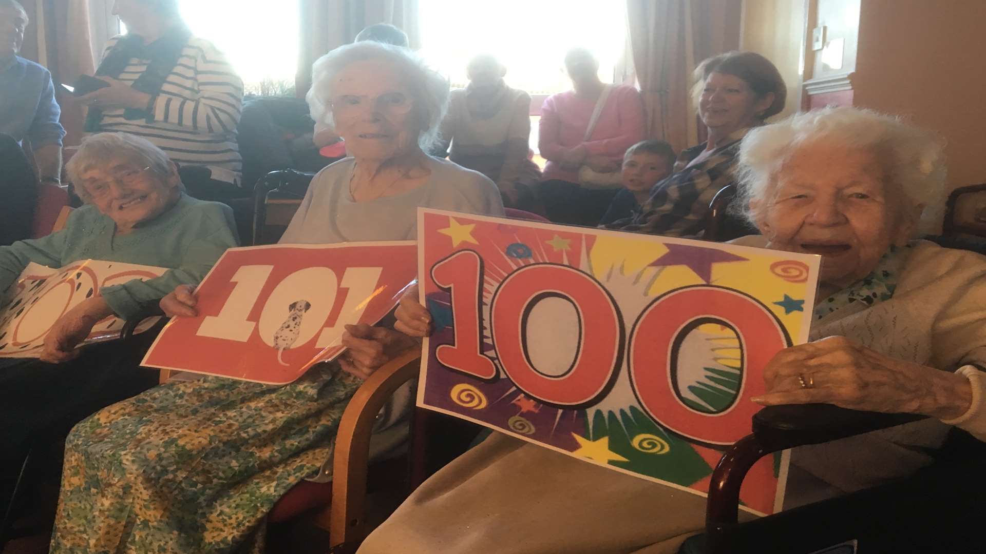 Jean Green, 102, Dorothy Chantler, 101 and Doreen Halliday, 100