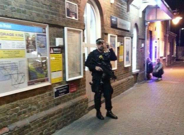 Police at the station. Picture: Facebook.