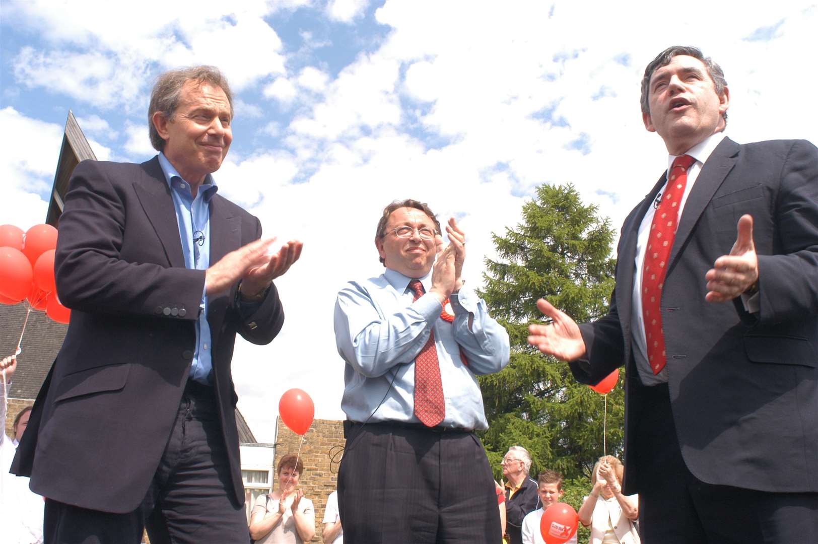 Former Gillingham MP Paul Clark with Tony Blair and Gordon Brown