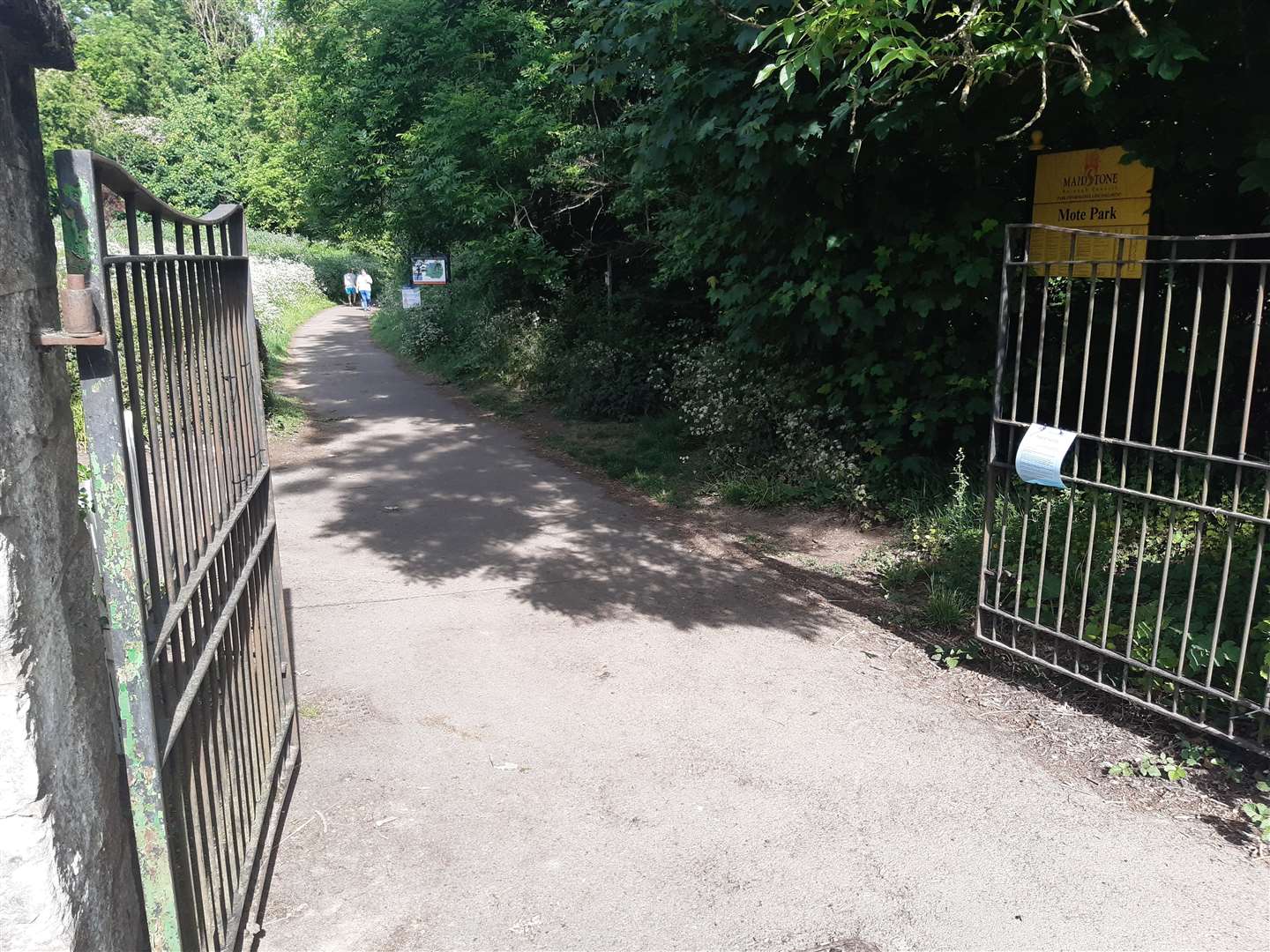 An entrance to Mote Park is immediately opposite the junction