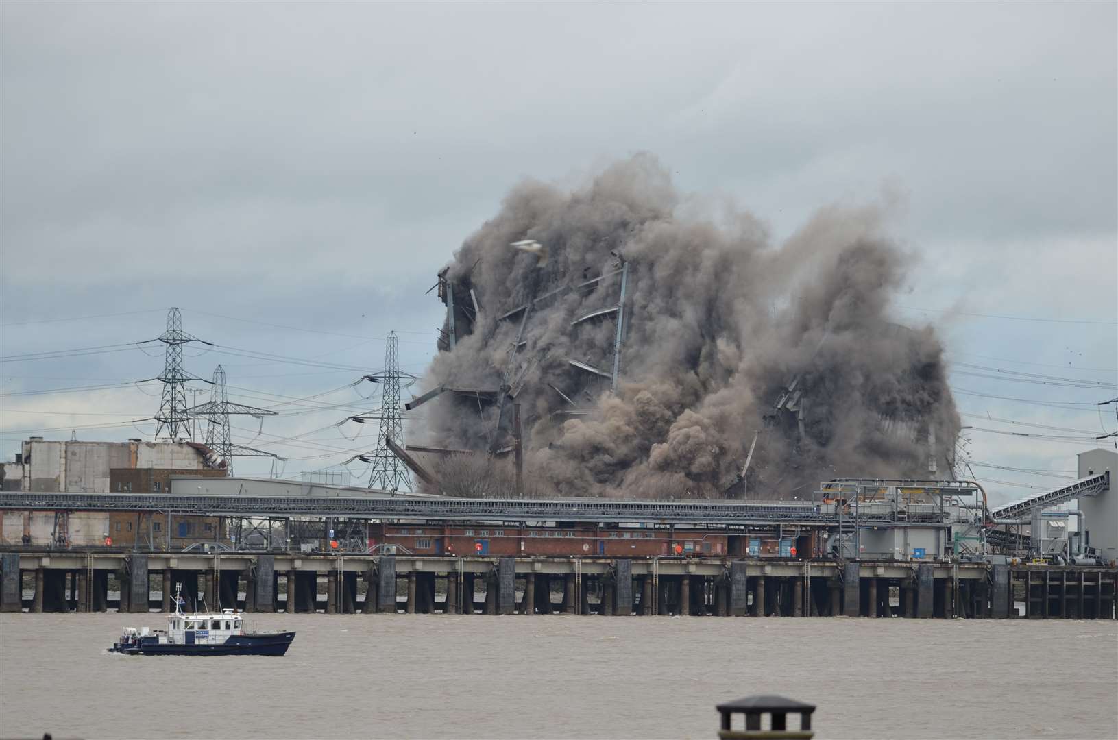 The final demolition of Tilbury Power Station took place this morning. Picture: @jasonphoto (7778336)