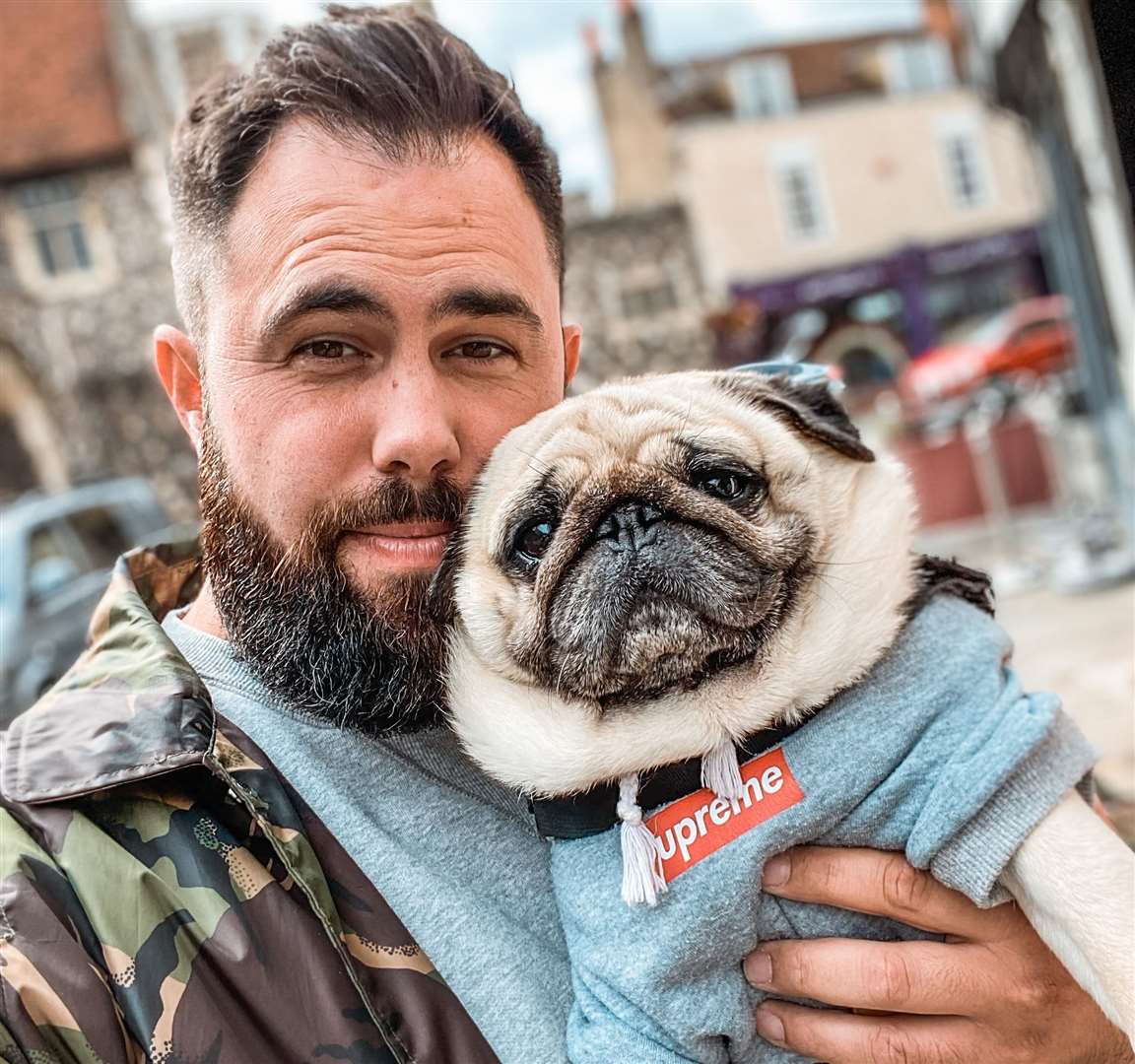 Nick with Puggy Smalls