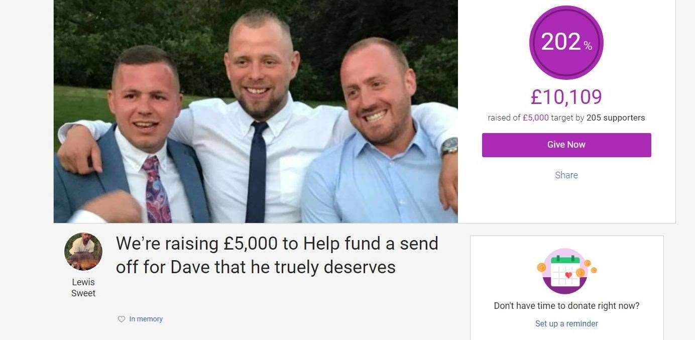 A JustGiving page set up in David Booker's memory has raised more than £10,000 Picture: JustGiving