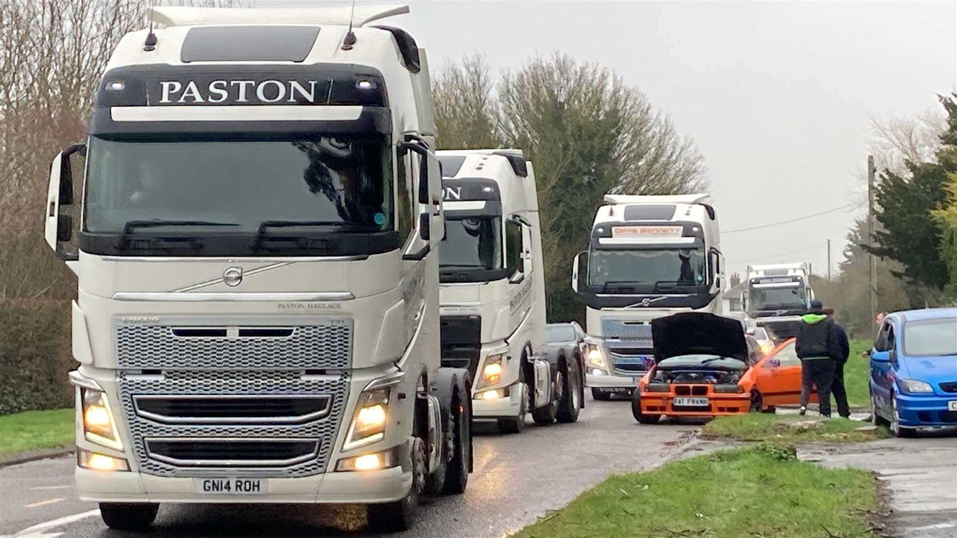 A cavalcade of lorries joined the funeral procession for car-mad Frankie Wright at the Garden of England cemetery, Bobbing