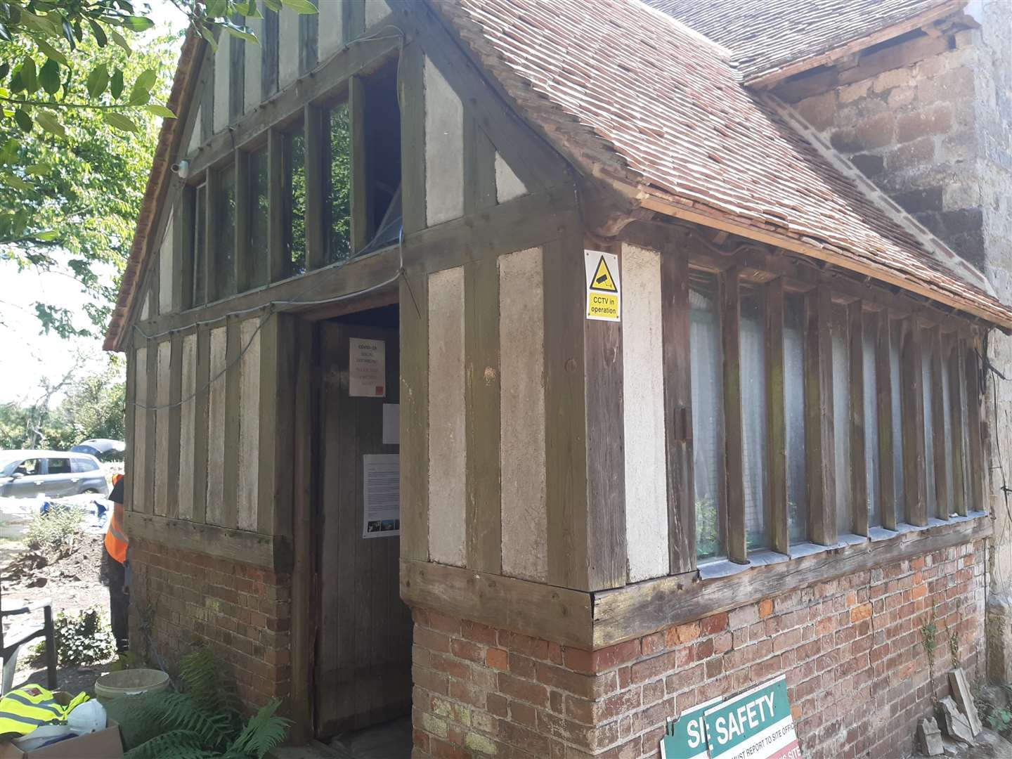 This wooden-framed extension to the old chapel became Sandling Post Office