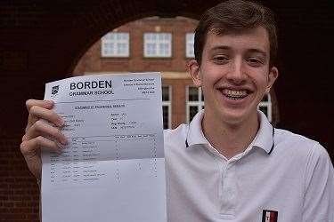 Borden Grammar's star pupil Harrison Deevoy with 10 grade 9 GCSEs at the Sittingbourne school