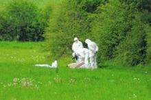 Chartham suspicous death - forensic officers in field