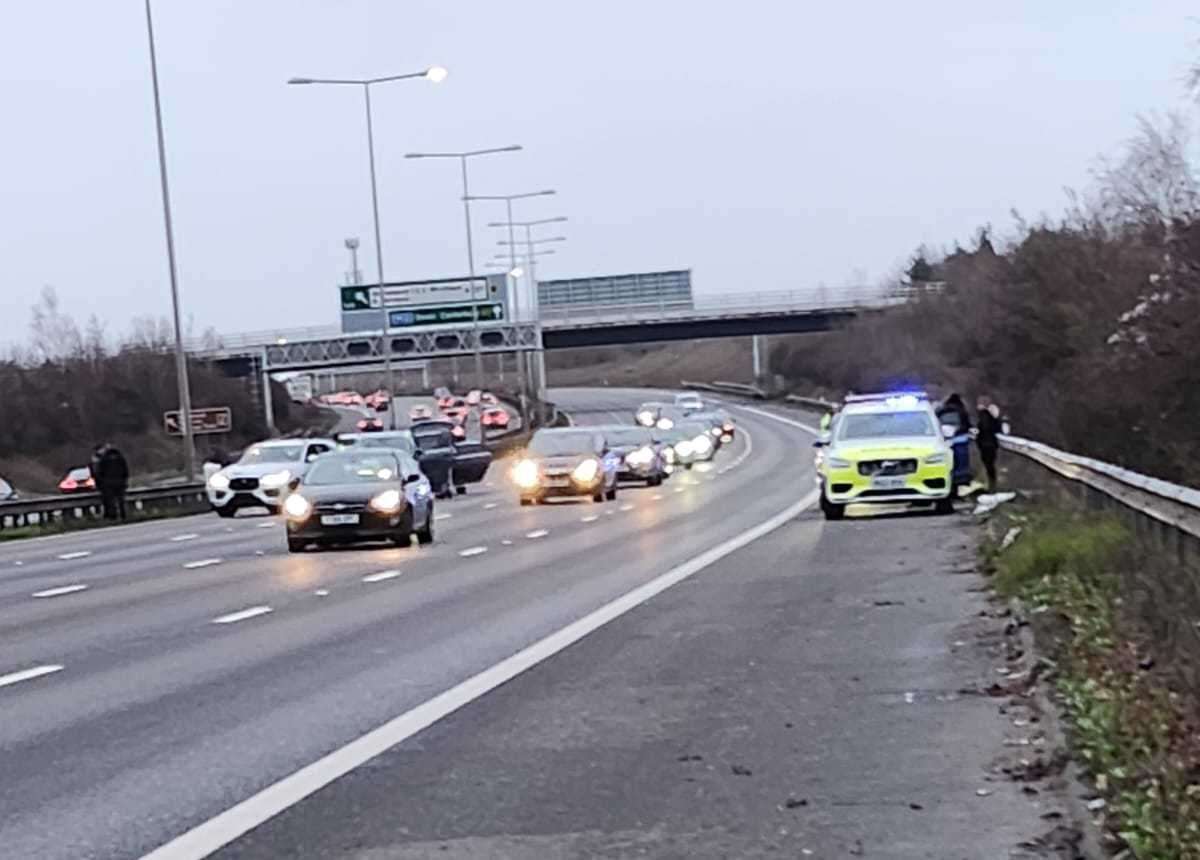 Leanne Verrall's Mercedes was hit during the incident this afternoon. Picture: Leanne Verrall