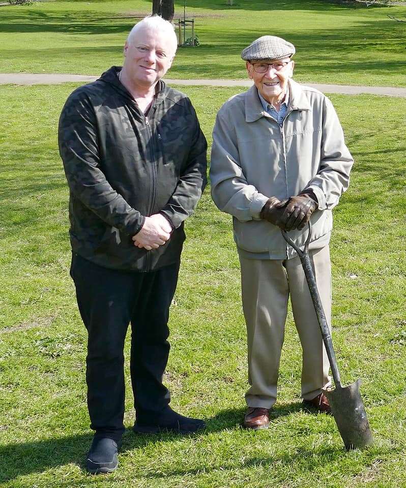 Frank Leppard with John Woodward in 2021, the great great nephew of the park's founder. Picture: Frank Leppard