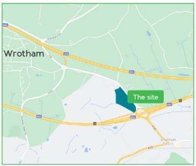The location of the proposed HGV park off the M26 at Wrotham. Picture Moto Hospitality