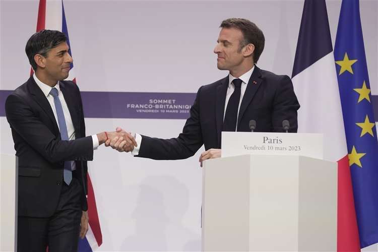 Prime Minister Rishi Sunak and French president Emmanuel Macron hosted a press conference in Paris. Picture: Kin Cheung/PA