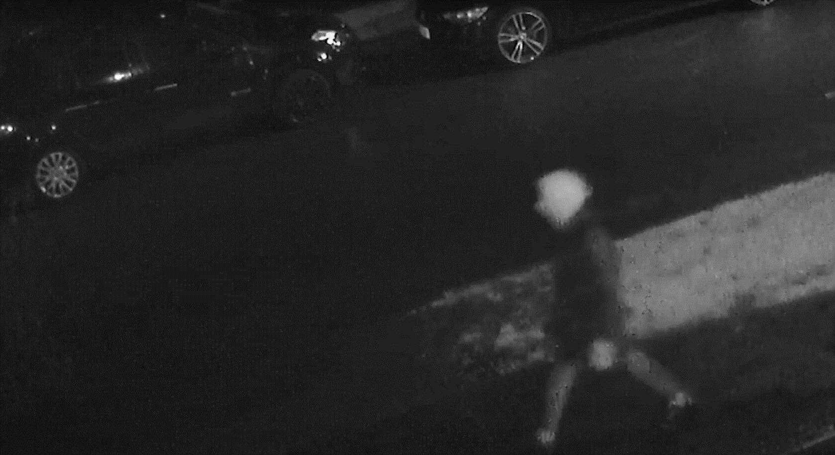 Officers investigating the arson in Hersden have released CCTV footage of a person who may be able to assist their enquiries. Picture: Kent Police