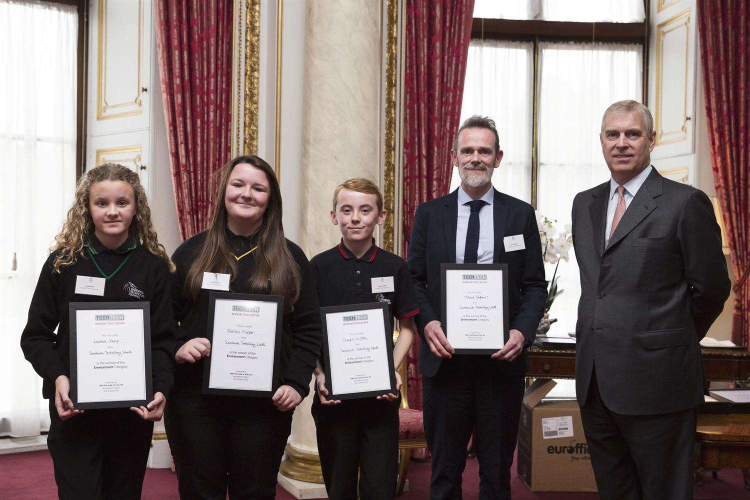 Sandwich Technology pupils meet Prince Andrew at Buckingham Palace