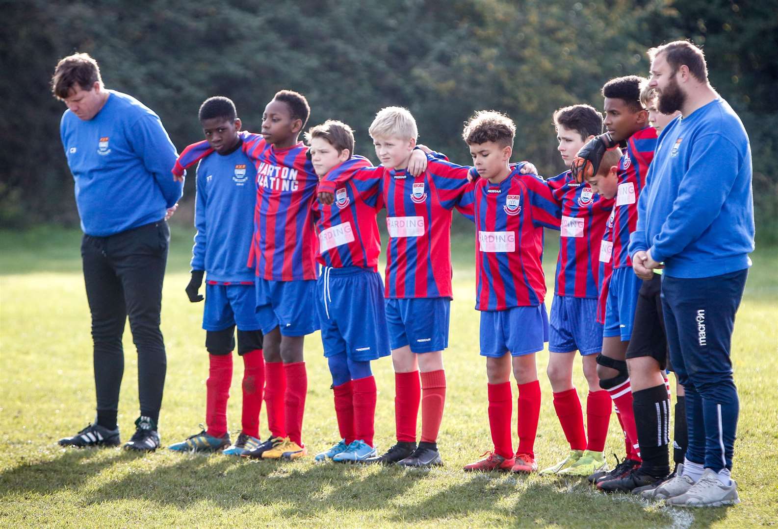 Gravesham Schools under-12s mark Remembrance weekend ahead of their match against Brighton Schools on Saturday Picture: Matthew Walker FM21265773