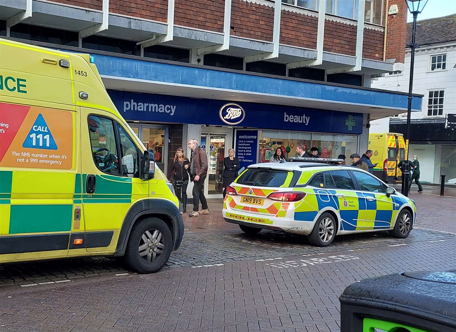Boots is closed while the emergency services respond