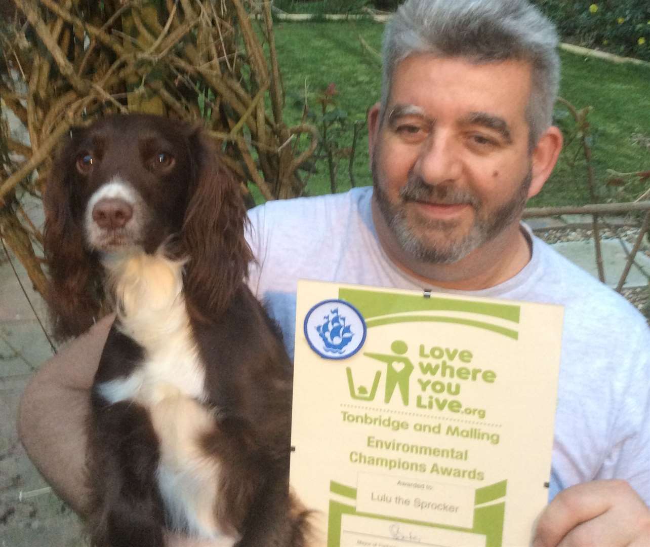 Gary Longley trained Lulu to pick up litter in their local park two years ago