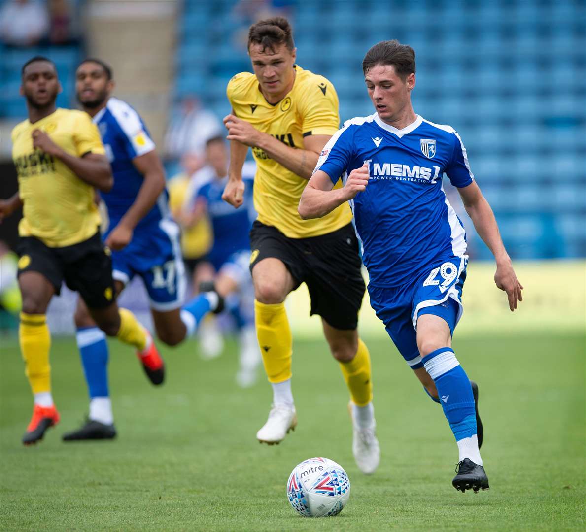 Ben Allen on the ball for Gillingham against Millwall Picture: Ady Kerry