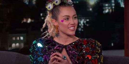 Miley Cyrus on the Jimmy Kimmel show