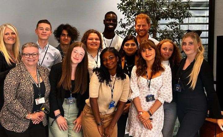 Members of the Gifted Young Gravesham youth group met with Prince Harry to discuss the impact of social media on their mood and well-being
