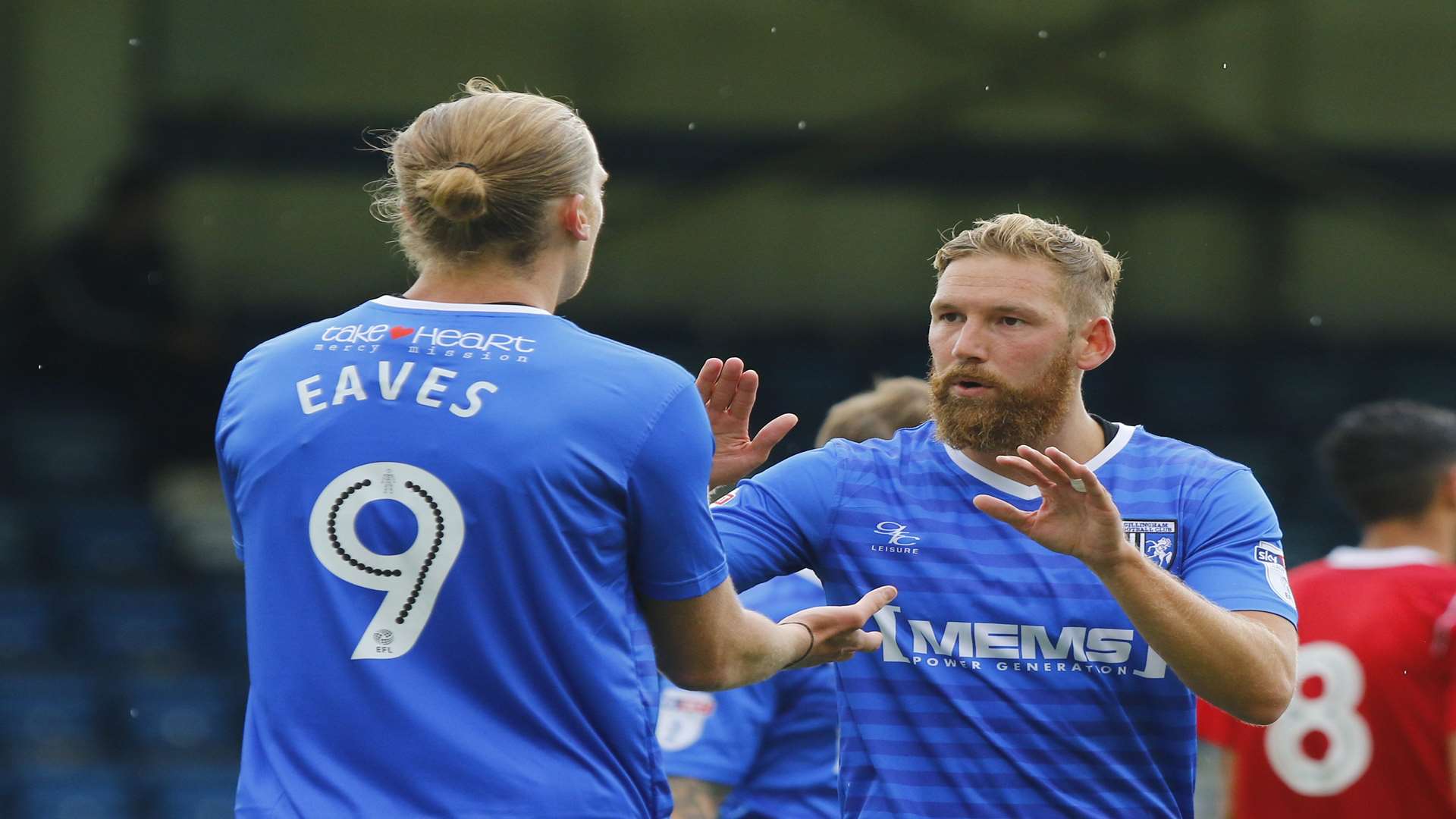 Scott Wagstaff congratulates Tom Eaves on his goal Picture: Andy Jones