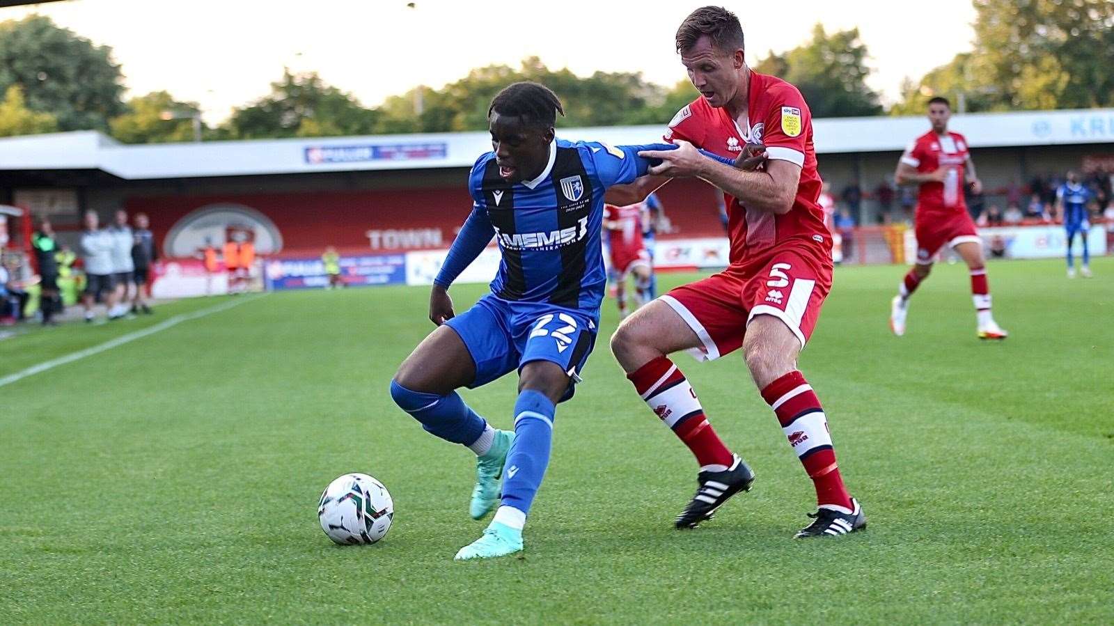 Gillingham in League Cup action at Crawley Town Picture: KPI (50097982)
