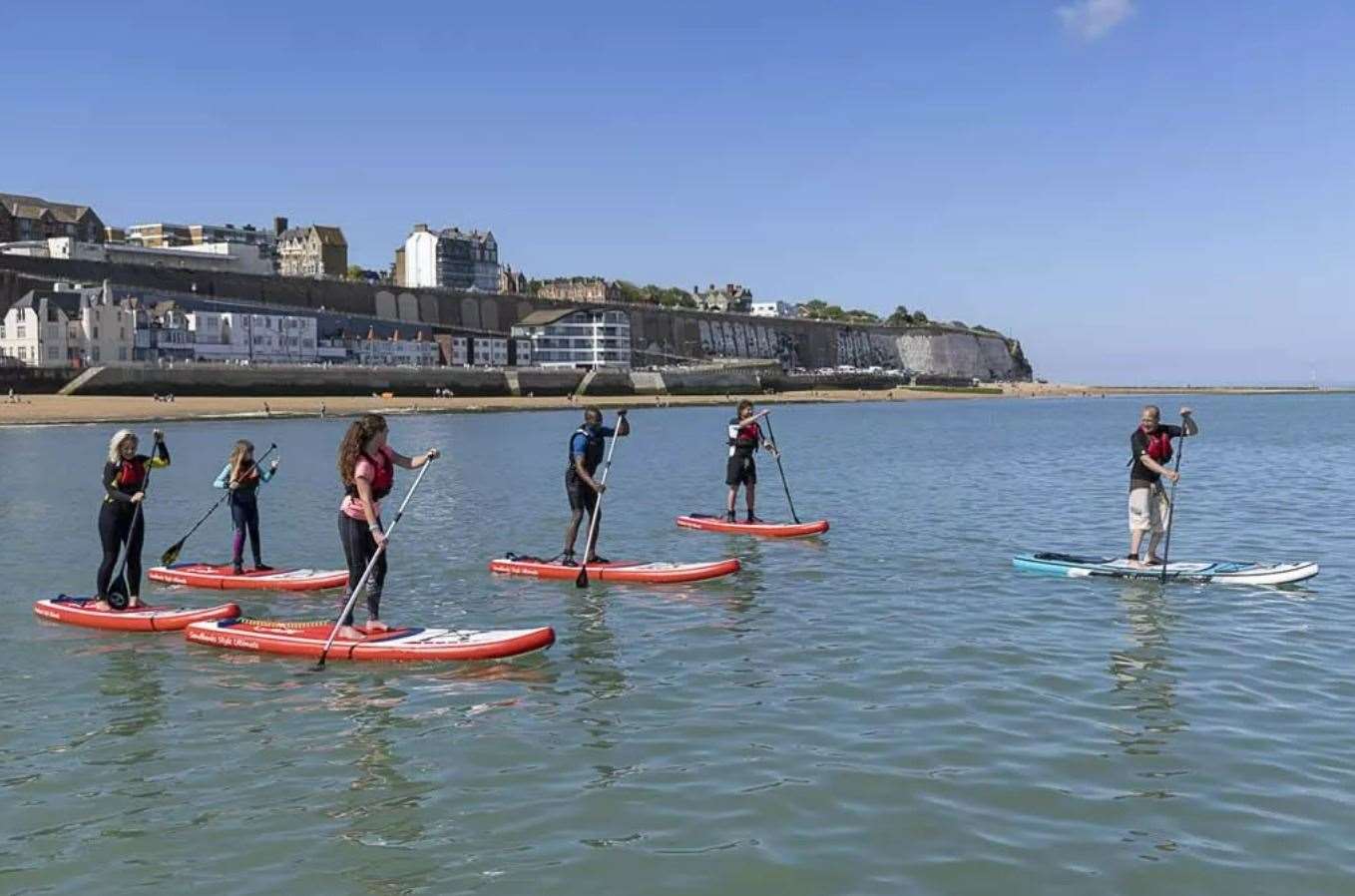 A new stand-up paddleboarding school is launching on Ramsgate Main Sands. Picture: Visit Ramsgate