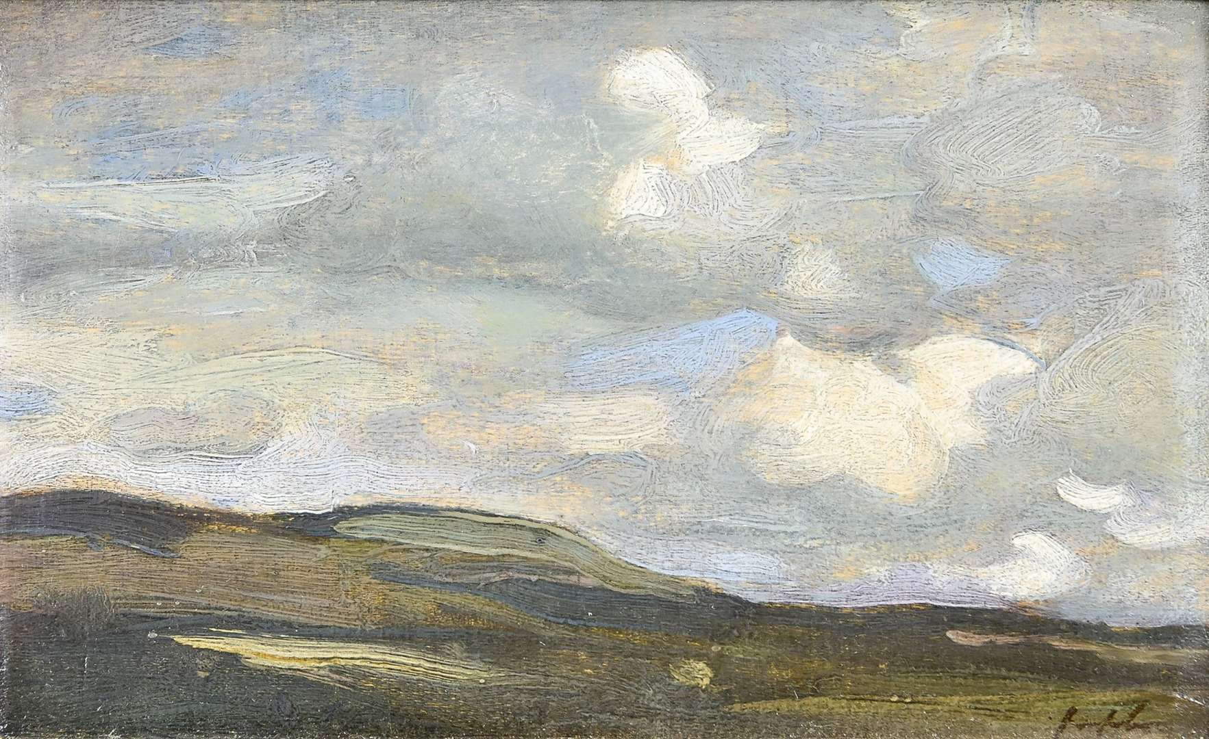 Samuel Peploe's oil painting, called Comrie Sky, is estimated to sell for up to £10,000