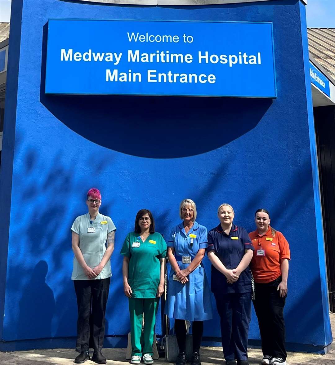 The five Hospital Hero finalists at Medway Maritime Hospital