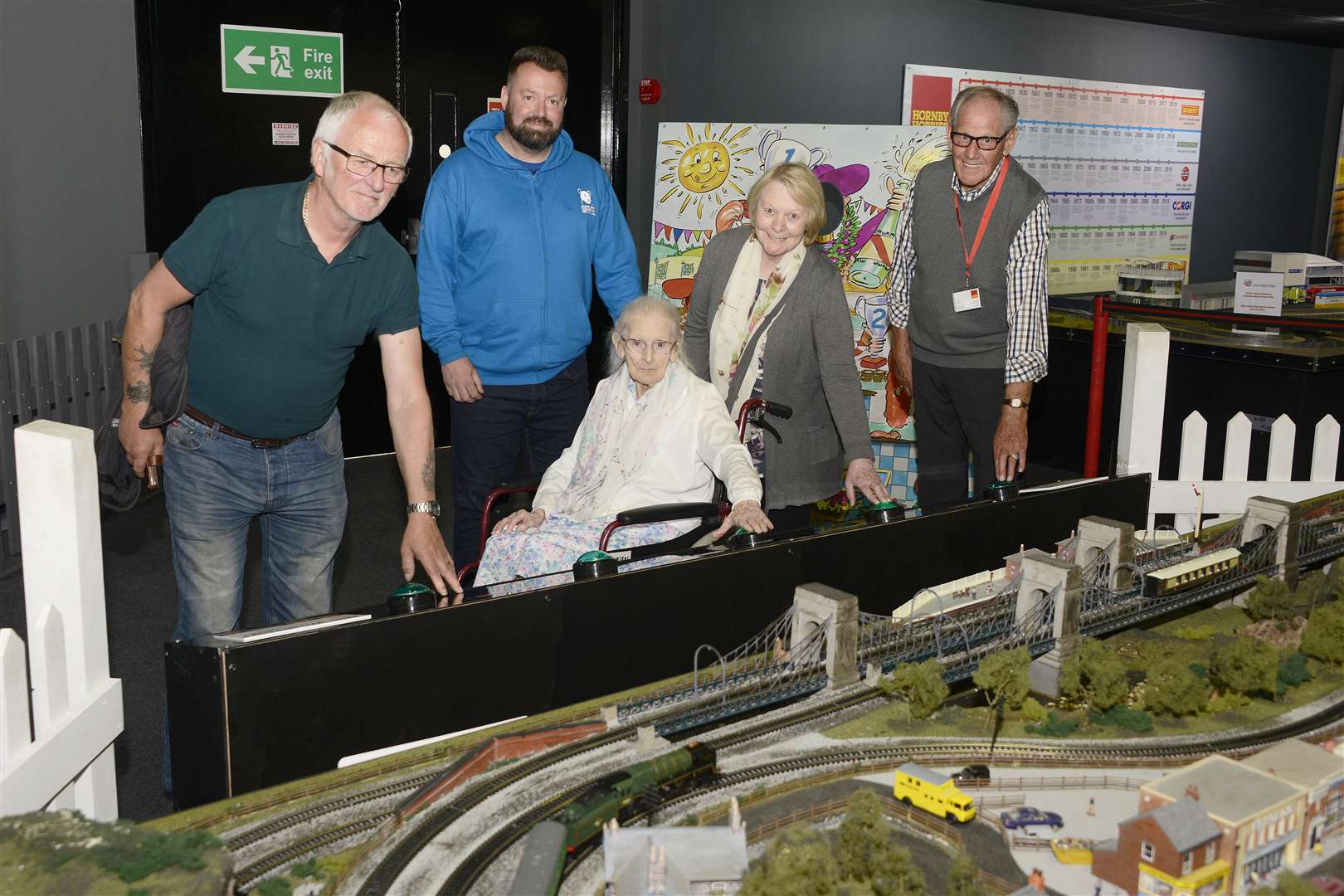 Mary enjoys a tour around the visitor centre at the Hornby Visitor Centre shown around by Peter Oliver (right) who regaled tales with her. Picture: Paul Amos. (10753642)