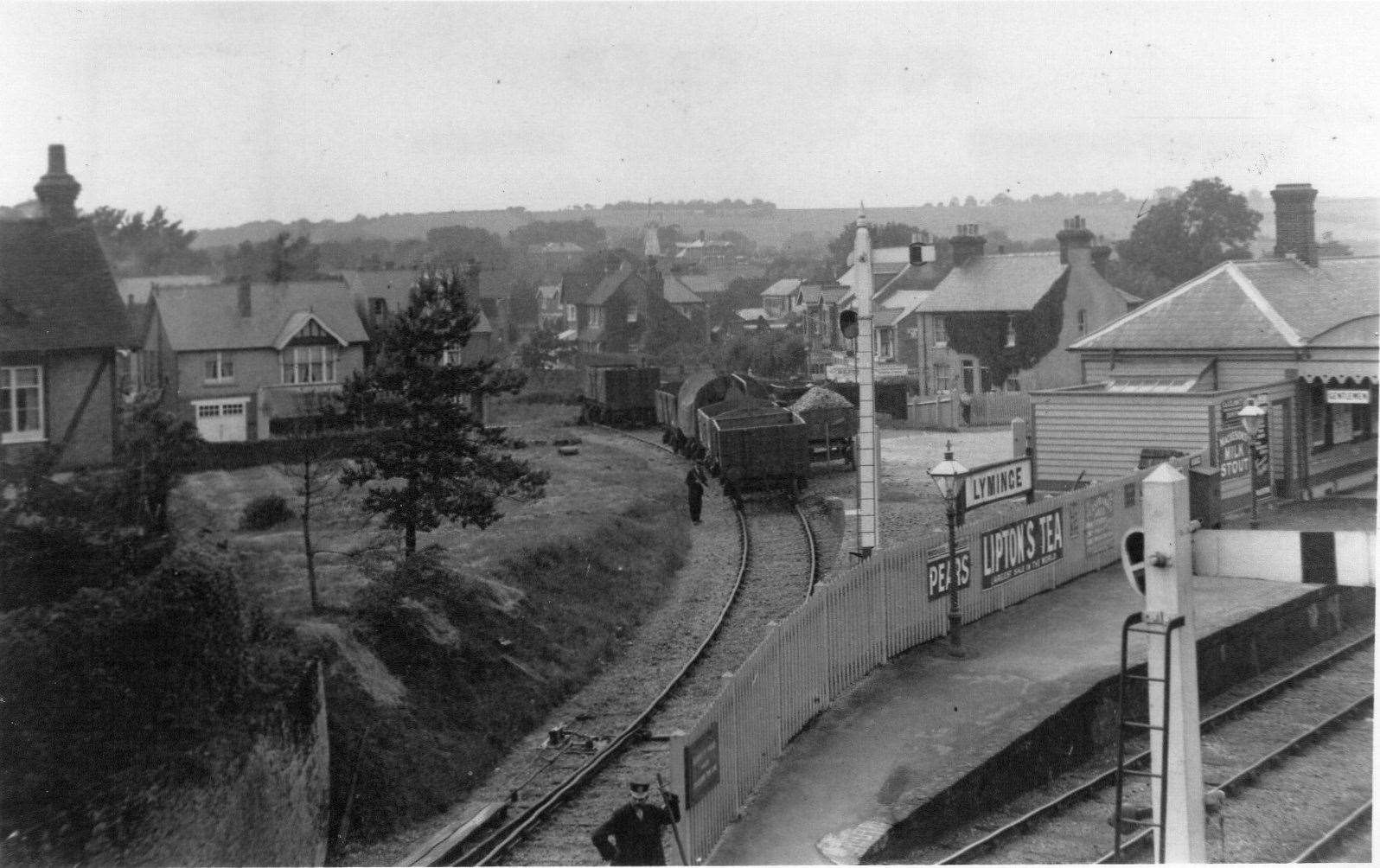 The former sidings at Lyminge station. Picture: from the collection of Lyminge Historical Society