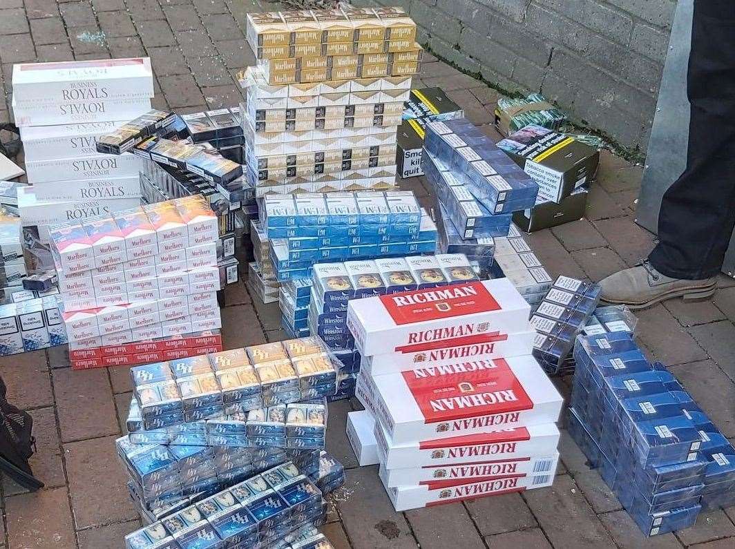 Cigarettes were seized from an untaxed car in Medway last year. Picture: Kent Police