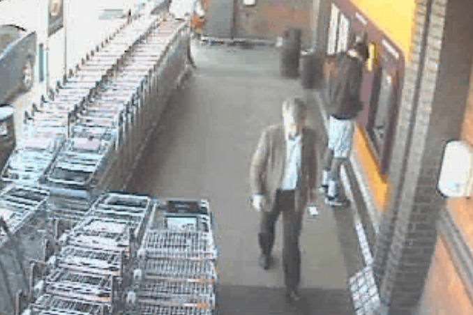 Adrian Greenwood arriving at Sainsbury's. This is the last known sighting of him. Picture released by Thames Valley police
