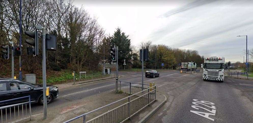 The crash happened on the A226 Thames Way in Gravesend near the junction with Vale Road. Picture: Google
