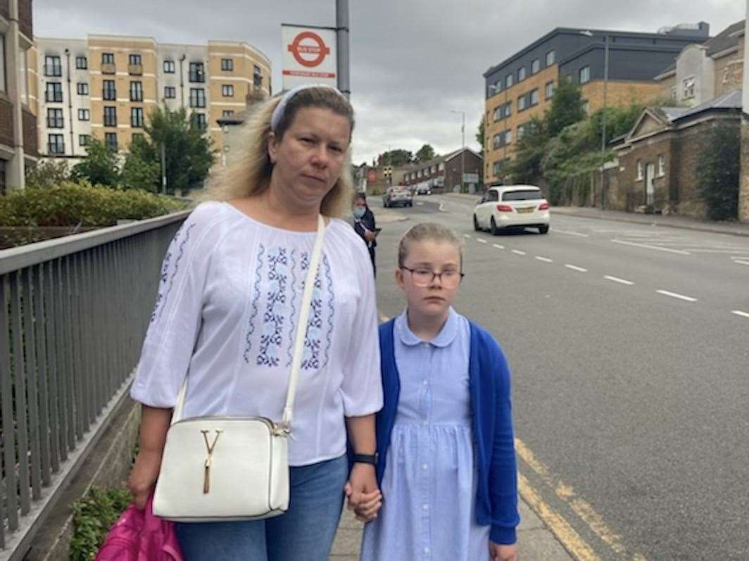 Veronica French (left) and her daughter Karina, waiting for their bus in Dartford. Picture: Veronica French